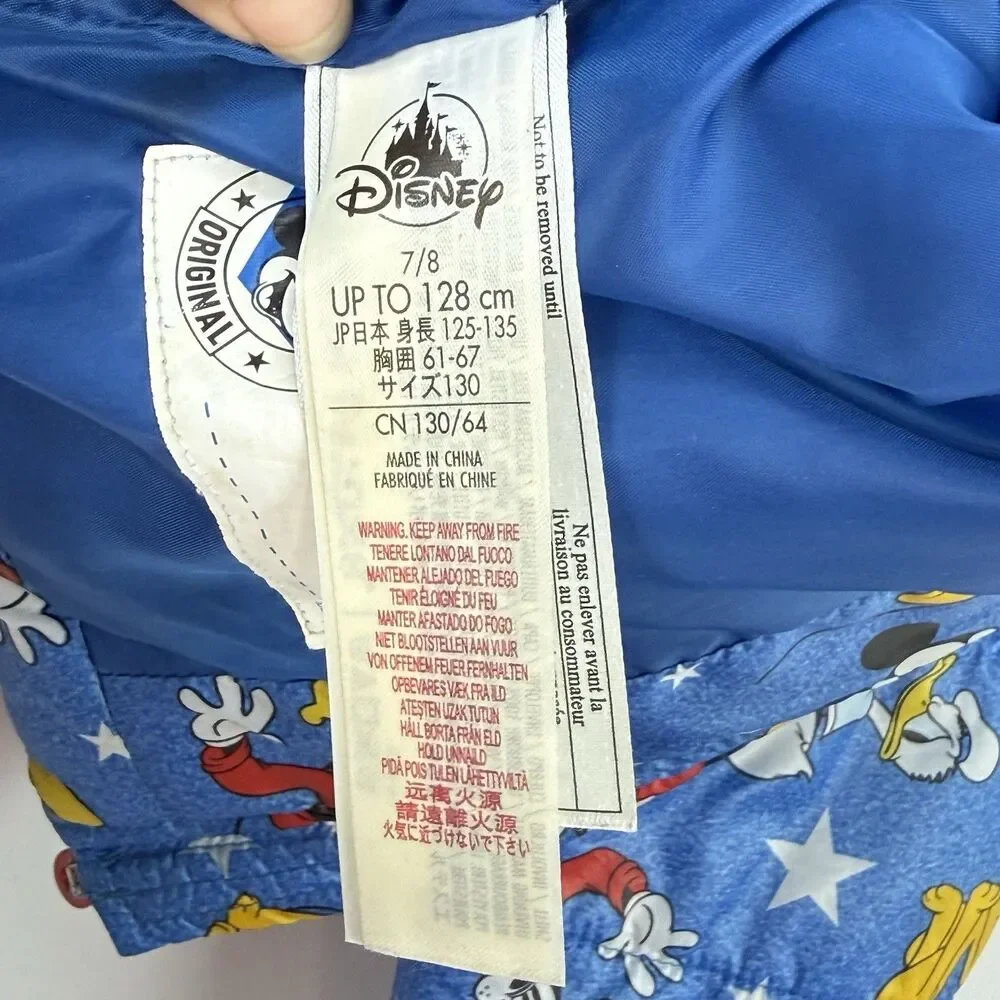 DISNEY Store Mickey Mouse Blue LightWeight Puffy Puffer Jacket Size 7/8
